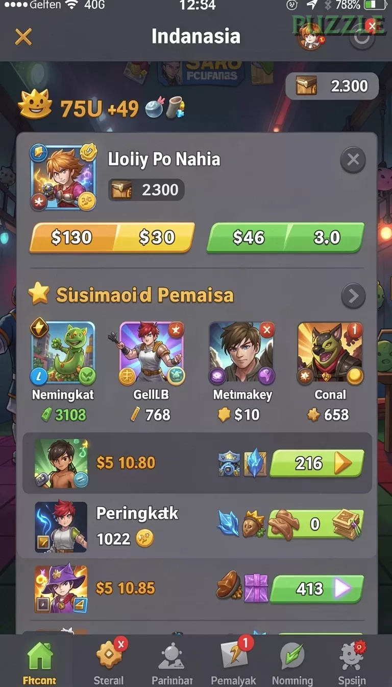 Cuplikan layar JV88 — menu navigasi