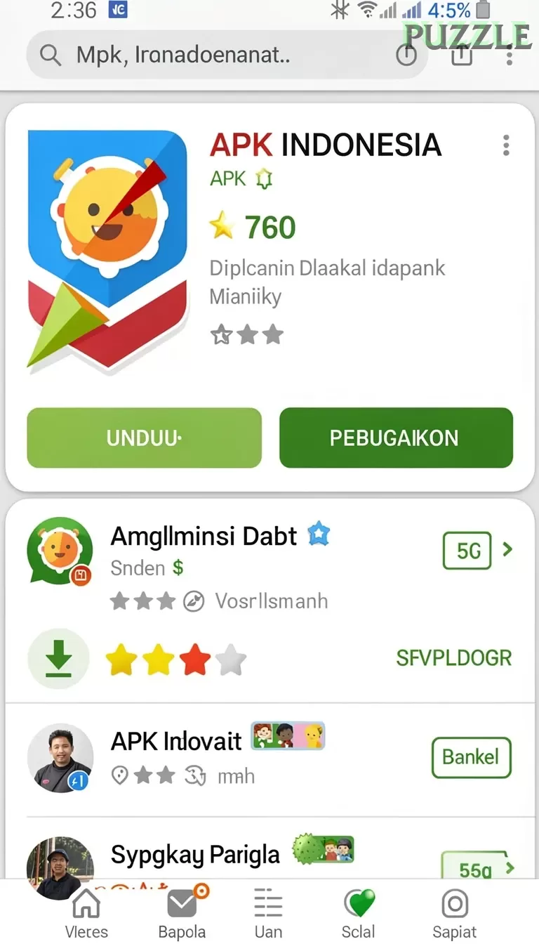Cuplikan layar PCX777 — menu navigasi