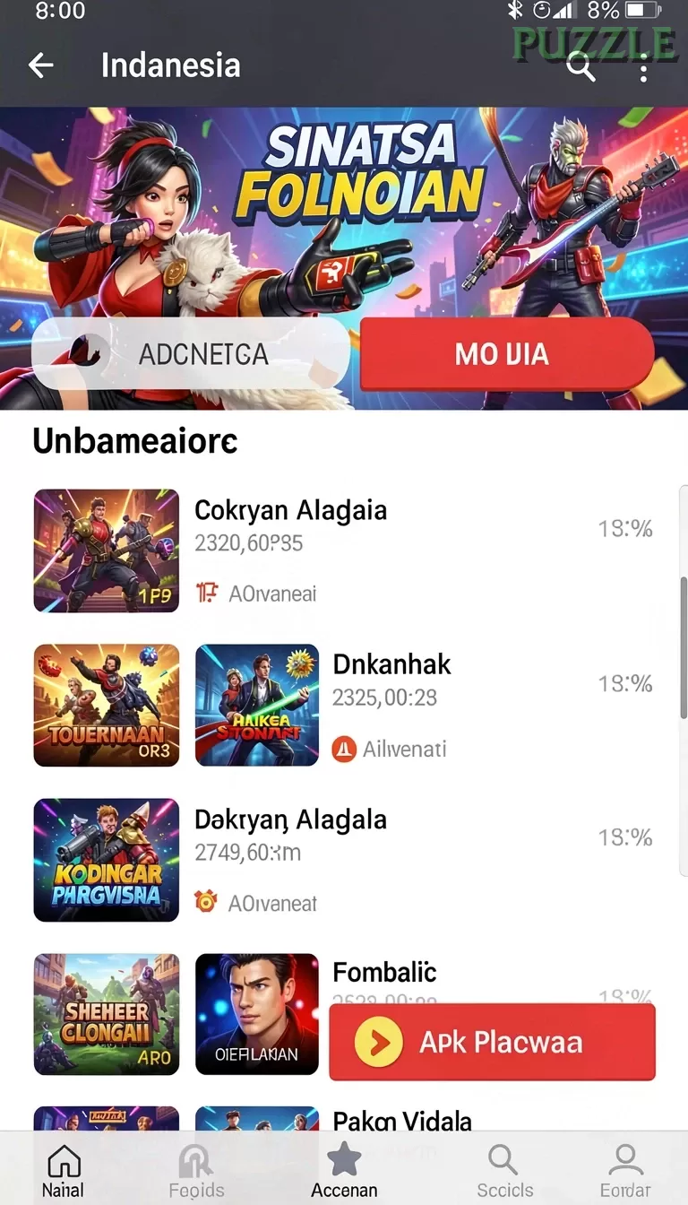 Cuplikan layar HOKIWIN — aktivitas